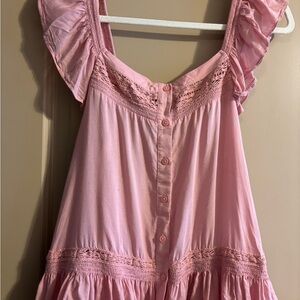 Lucky Brand Pink Ruffle Top